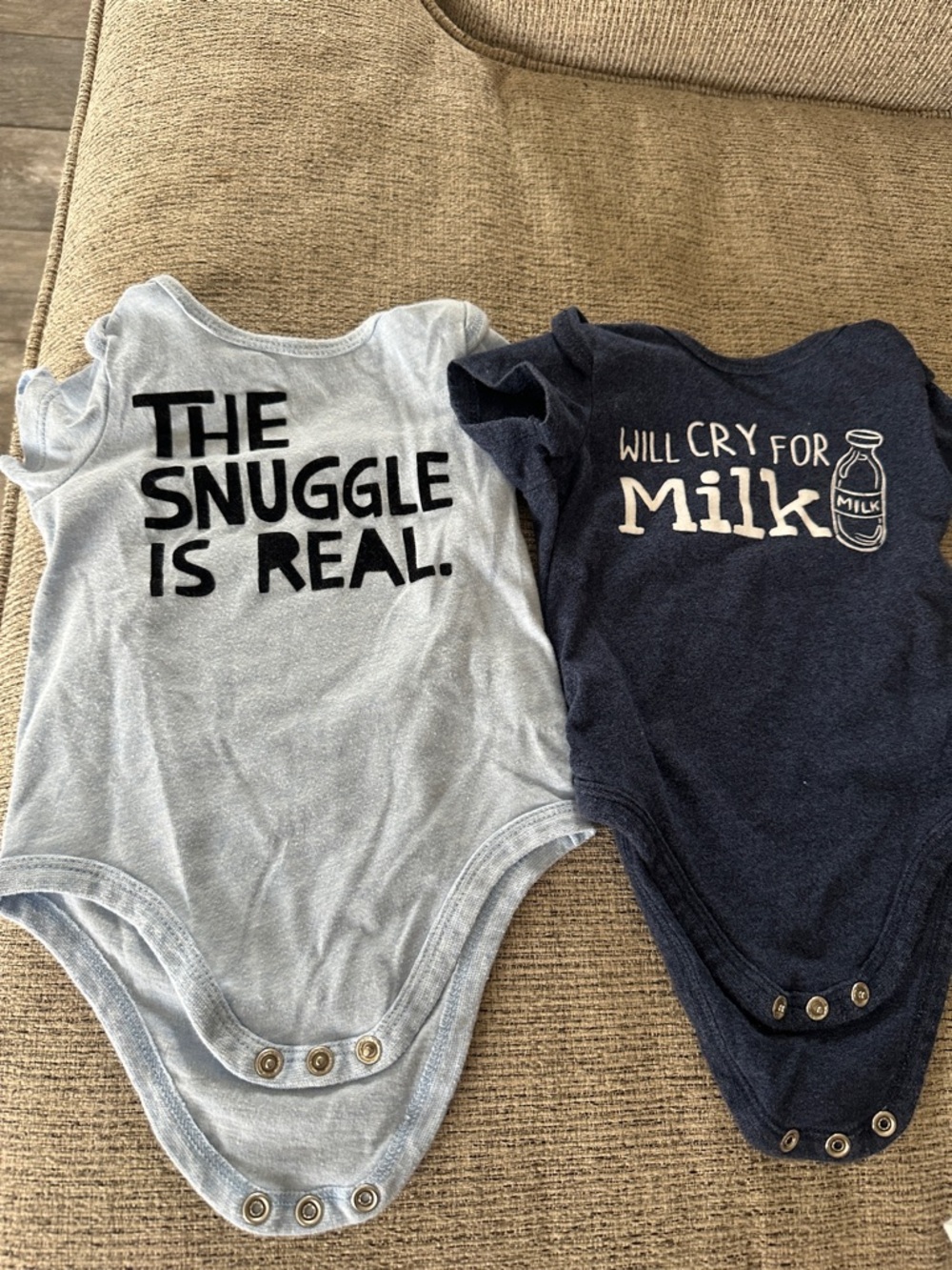Kids Navy 'Will Cry for Milk' One-Piece Bodysuit